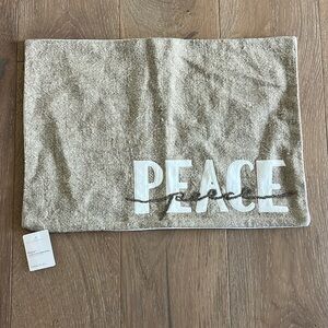 Pottery Barn Peace Embroidered Pillow Cover 14" x 20" Christmas NWT